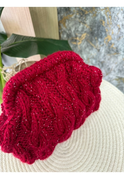 Esta Kırmızı El Örgüsü Clutch