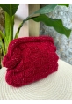 Lucia Kırmızı El Örgüsü Clutch