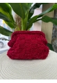 Lucia Kırmızı El Örgüsü Clutch