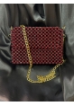 Bordo Zincirli Gold Çanta