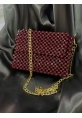 Bordo Zincirli Gold Çanta